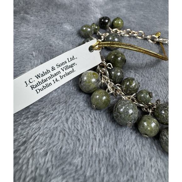 Connemara Marble Charm Bracelet Genuine Irish Stone Made In Ireland J.C. & Sons - Picture 1 of 3